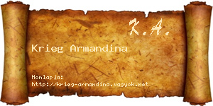 Krieg Armandina névjegykártya
